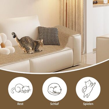 Килимок для дряпання котів FHTONGE 71x15.8 см, сизаль, для кріплення на стіну, сірий