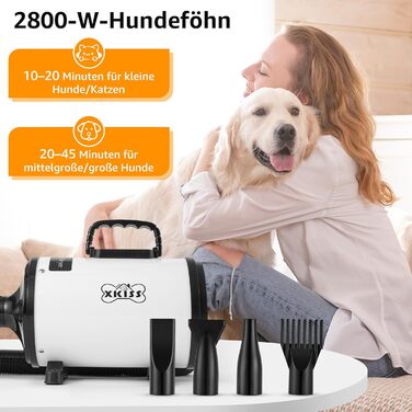 XKISS Професійний набір для грумінгу собак 2800W: машинка для стрижки, фен та пилосос для шерсті