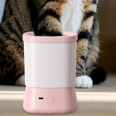 Портативний мийник лап для собак USB, 360° обертання, рожевий. Мийка лап для собак, щітка для чищення лап, догляд за домашніми тваринами