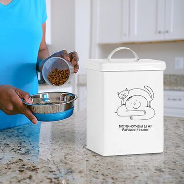 Контейнер для зберігання корму для тварин 5л з ложкою та кришкою | Декоративний контейнер для котячого корму, корм для собак, органайзер для сухого корму, ласощів, рису або борошна