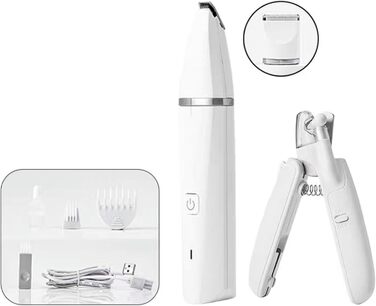 Машинка для стрижки собак, тиха, водонепроникна IPX7, USB-зарядка, набір для догляду за собаками, подвійний ніж для котів та інших тварин