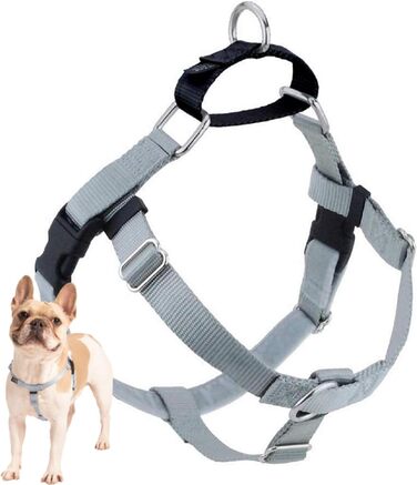 Шлея для собак 2 Hounds Design Freedom, не тягне, 2,5 см, розмір L, срібляста