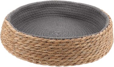 Кругле ліжко для собак та котів POPETPOP з ротангу, 35x35x8 см - миється та дихає, ідеально для вітальні та спальні
