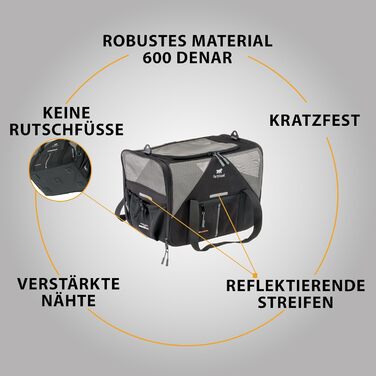 Переноска для собак та котів Ferplast Voyager M, чорна, 50x35x37 см, до 15 кг