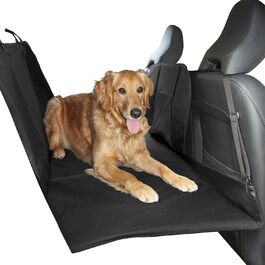 Захисник сидіння Furhaven Deluxe, багатосекційний, з твердим дном, міст, для заднього сидіння, з дорожньою сумкою, чорний, універсальний розмір