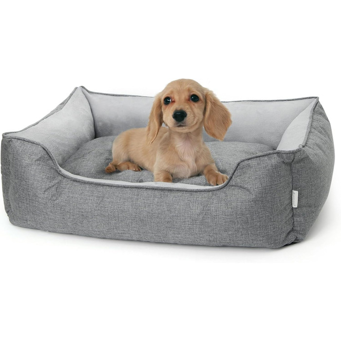 Ортопедичне собаче ліжко Lucky Sign з м'якого флюсу, 90x65x21 см (Сірий)