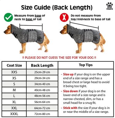 Elite Paws™ UK: Люксовий халат для собак з мікрофібри, товстий та м’який, швидко сушить тварину за 20-30 хвилин, супер вбираючий, обмежує безлад