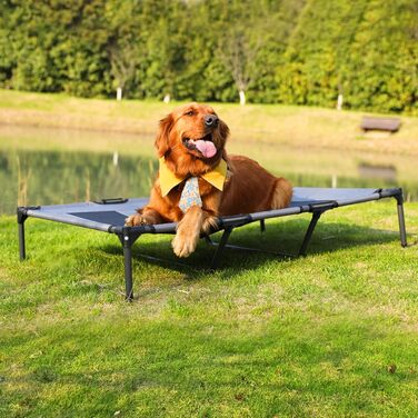 Лежанка для собак з балдахіном, велика, 92 x 76 x 92 см. Лежанка для тварин, водонепроникна, з дихаючим мережевим покриттям, для кемпінгу та пляжу. Розмір L (XL: 122 x 92 x 102 см)