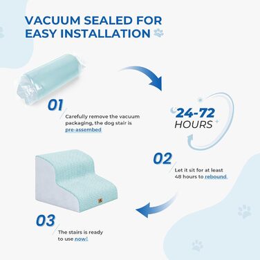 Сходинки для собак та котів, 3 ступені, 40 см, сірі (блакитні), миються, протиковзкі