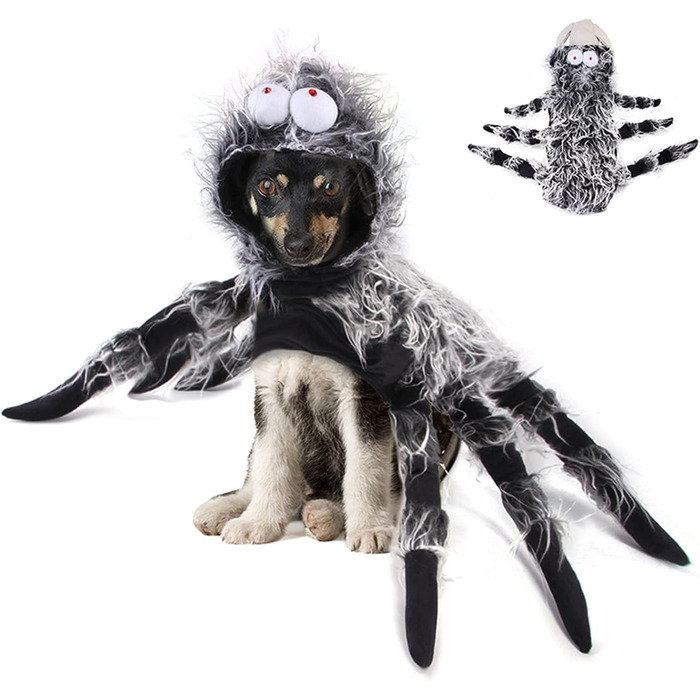 Костюм павука на Хелловін для домашніх тварин, чорний, XXL. Вечірковий косплей для котів та собак, костюми для святкування
