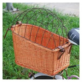 Корзина для тварин на велосипед, передня та задня, плетені, з металевим покриттям, для собак та котів