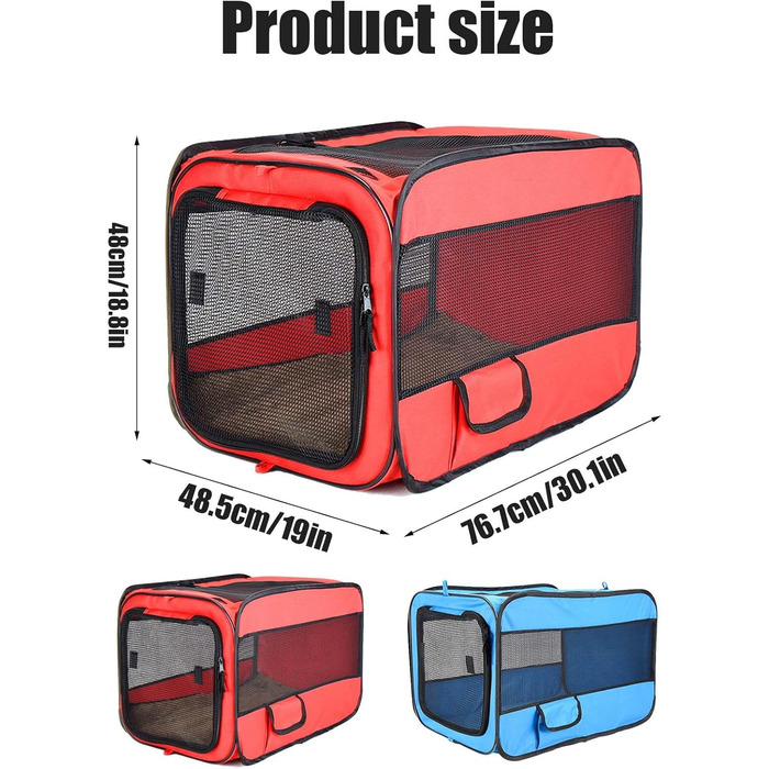 Переносний складаний лежак-іграшка для котів та собак, блакитний: клітка-переноска, лежанка для собак та котів, переноска для подорожей