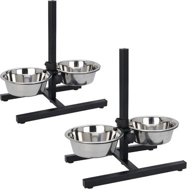 Набір мисок для собак 2 шт. по 1800 мл з нержавіючої сталі, підставка, A040