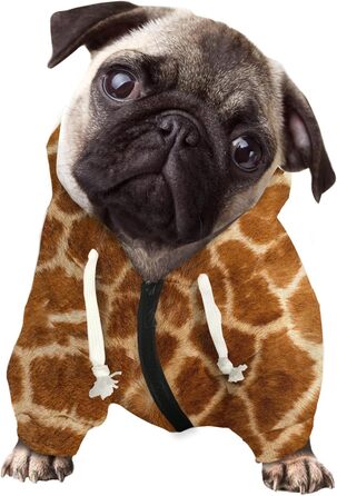 Пуловер для собак з принтом жирафи, одяг для тварин, зручний, з капюшоном, спортивний, для котів та собак, розмір 37x55x40 см