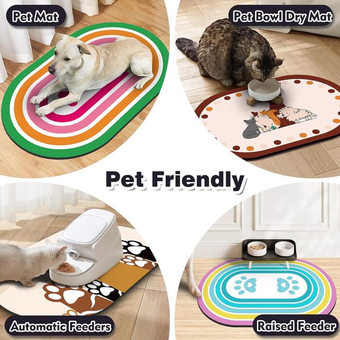 Підкладка під миску для собак та котів METEOROCK, 71x43 см, чорна, швидковисихаюча, для кількох тварин