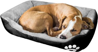 Ліжко для собак Lucky 70см, чорне: м'яке, затишне, для середніх собак, підходить для прання