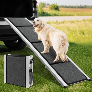 Рампа для собак DAISTERN від BSWAY, 170 x 44 см, складана, з м'яким килимом, алюмінієвий каркас з порошковим покриттям, для собак середніх та великих порід