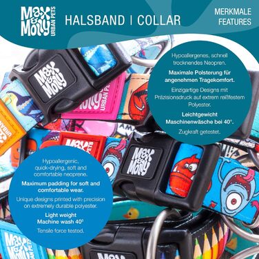 Нашийник для собак Max & Molly Gotcha! з Smart ID: водонепроникний, зручний, з коміксом, ширина 2.5 см