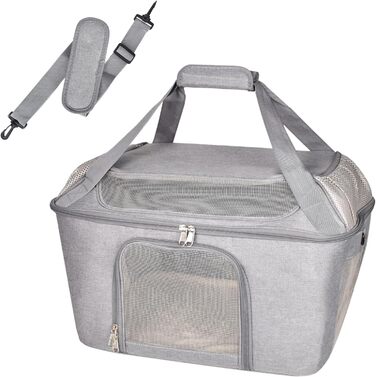 Транспортна переноска для котів та собак, складана переноска-мішок, переноска для тварин з регульованим плечовим ременем, схвалена авіакомпаніями