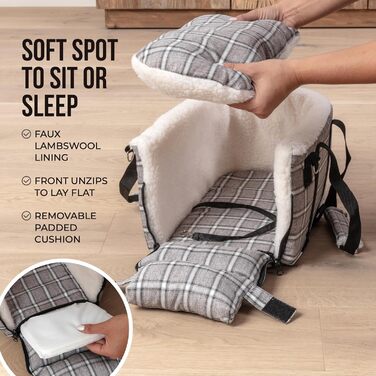 Автокрісло для собак – автосидіння для маленьких собак до 5,9 кг. Безпечне автосидіння для собак у легкових автомобілях та SUV