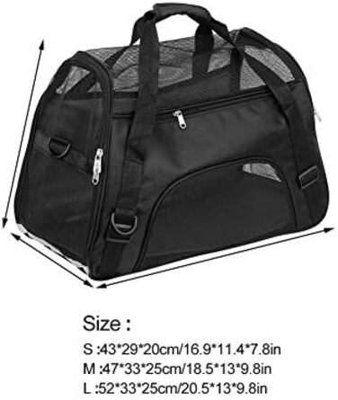 Транспортна сумка для собак та котів, складна переноска, чорна (L)