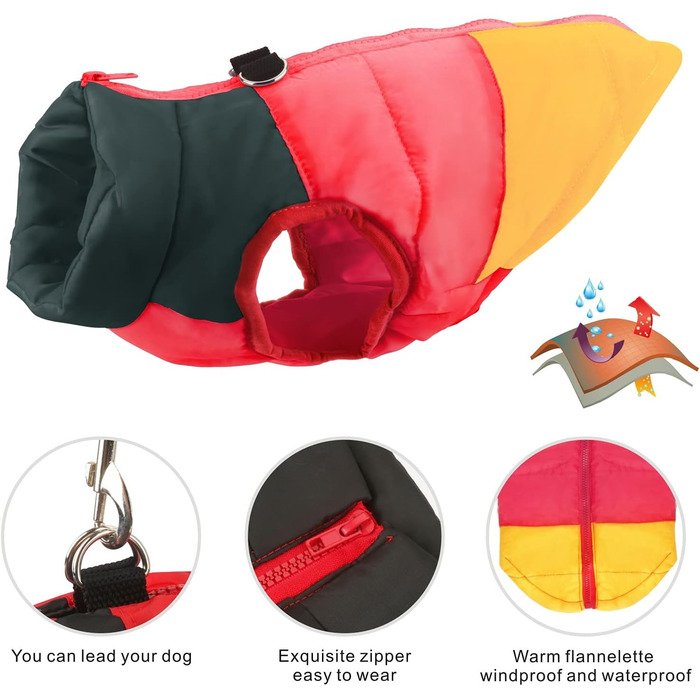 Зимовий одяг для собак Idepet: водонепроникний пуловер, куртка, теплий костюм для собак, XS, S, L (XS, жовтий)