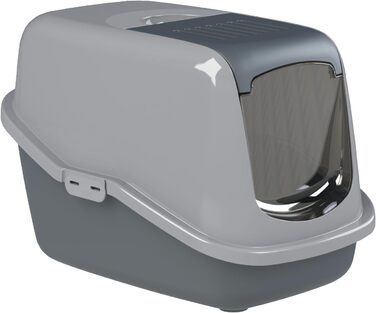 Котлові туалети PeeWee EcoHus з кришкою: закритий котячий туалет з 3 кг дерев'яної тирси, сірий колір