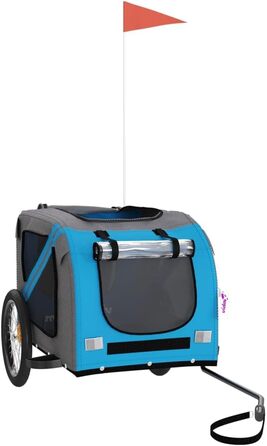 Причіп для велосипеда для собак та котів, блакитний та сірий, Oxford-Gewebe та метал