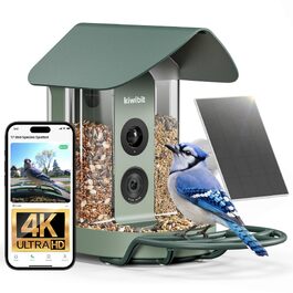 Годівниця для птахів Kiwibit з 4K камерою, сонячною панеллю та роздільною здатністю фото 8Мп