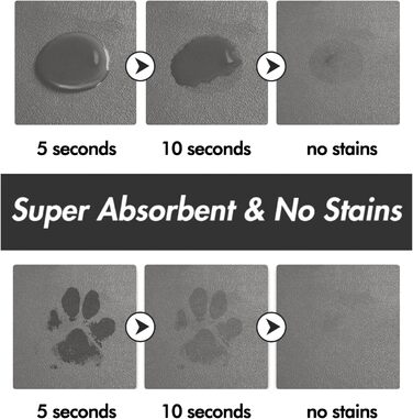 Підкладка під миску для собак та котів, нековзна, 40 x 60 см, сірий колір