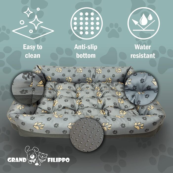 Водонепроникне ліжко для собак - ліжка для маленьких та великих собак - ліжко для собак з неслизьким дном - собачий кошик, собачий лежак 75x65x20 Великий слід