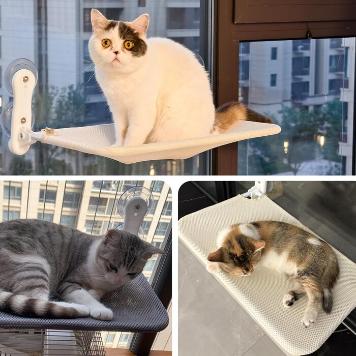 Кішка ліжко-гамак на вікно, 52x30 см, знімний килимок, до 25 кг