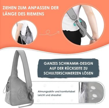 Транспортувальна сумка для собак Nasjac: зручна та легка переноска для цуценят та собак до 7 кг (сіра)