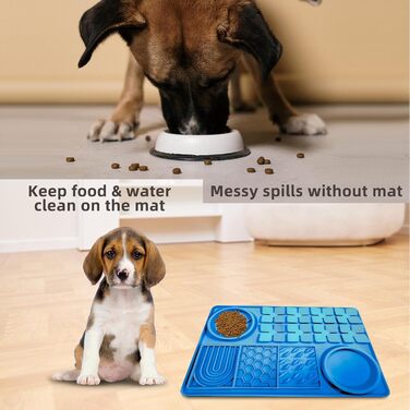 Килимок для повільного годування собак, антистрес, блакитний