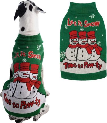 Светр для собак IECOii з коміром-моторолкою, флісовий пуловер, святковий пуловер на Різдво, теплий пуловер для собак, зелений, розмір 2XL