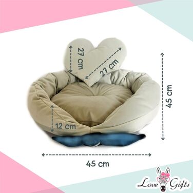 М'яке подушкове ліжко для собак Love Gifts® | Ортопедичне ліжко для собак середніх та маленьких порід | Сірий колір