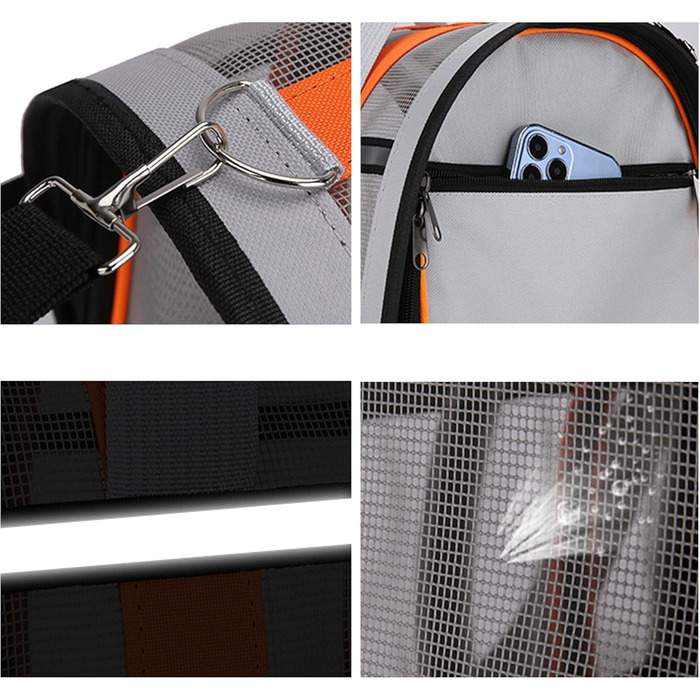 Транспортна сумка для кота/собаки MZSX, блакитна, до 4 кг, з дихаючою сіткою та світловідбиваючими смугами