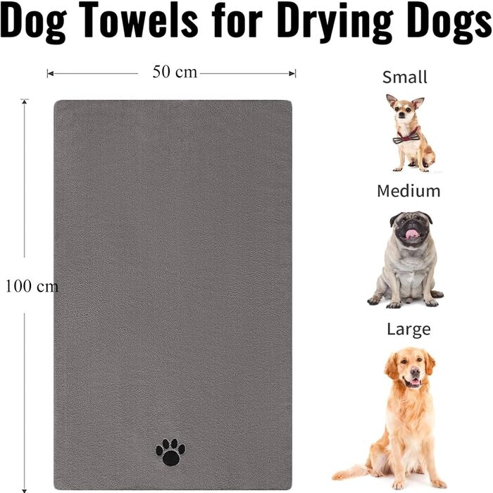 Набір для миття собак 4-в-1: рушник, рукавичка, гребінець, щітка для масажу – ідеальний догляд за вашим улюбленцем (сірий)