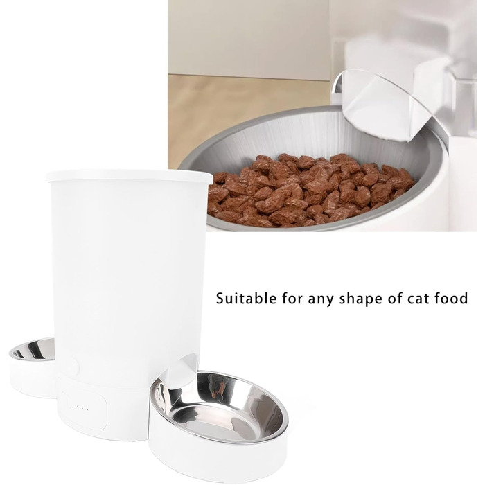 Автомат годування котів Ejoyous з 2 мисками, 3л, WiFi, програмування, запис голосу, керування через додаток