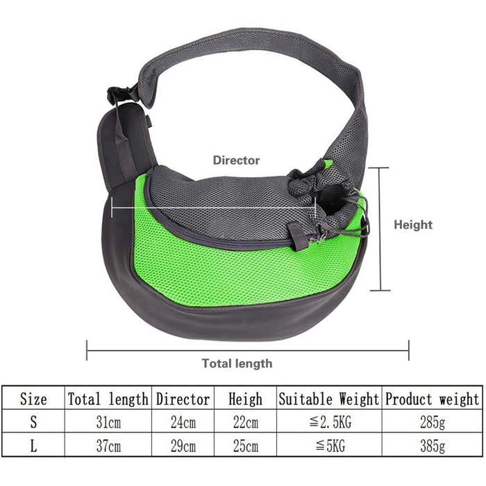 Транспортувальна сумка-переноска для собак, котів, цуценят, 2.5 кг, зелена