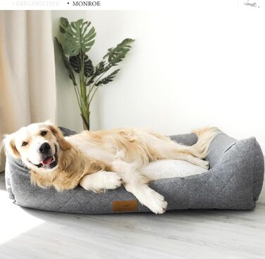 Ортопедичне ліжко для собак Freudentier® з вишуканим стеганням - Практичне, зрозуміле, сертифіковане Oeko-TEX® (M)