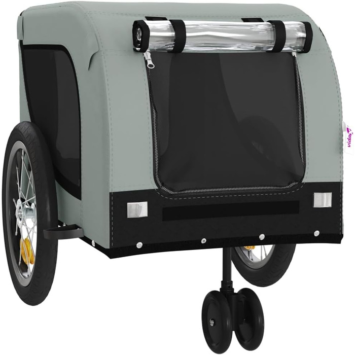 Причіп для велосипеда для собак Сірий та Чорний, Oxford-Gewebe та сталь, LH12049