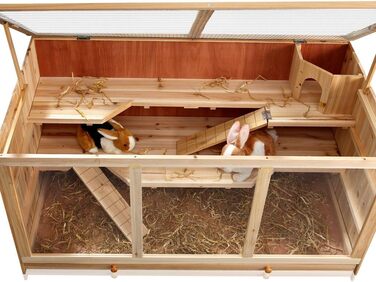 Клітка для гризунів Melko Nagervilla: 3-ярусна дерев'яна клітка для хом'яків та мишей, 117 x 63 x 58 см, з 2 пандусами