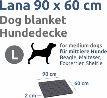 Килимок для собак your GEAR Lana, 90 x 60 см, бавовна Oeko-TEX, м'який, міцний, пральний, для дому та вулиці