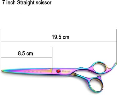 Професійний набір для стрижки тварин, 17.8 см, титан, різнокольоровий (радужний), прямий, поступово тоншаючий, вигнутий, 4-частинний набір для догляду за собаками (радужний)