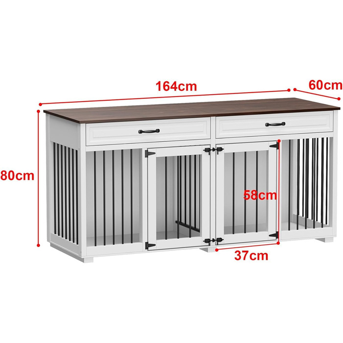 Кія для собак XXL: велика переносна будка для дому, 164 x 80 x 60 см, метал