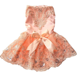 Сукня для домашнього улюбленця на весілля з квітковим візерунком, вишита, розмір L, рожева