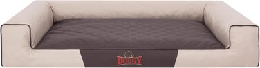 Лежанка для собак DOGGY: м'яка, комфортна, 80 x 55 см, бежево-коричнева
