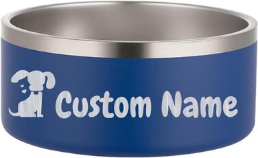 Персоналізований миска для собак та котів – нержавіюча сталева миска з іменем, неслизька годівниця для собак та котів, поїлка (блакитна)