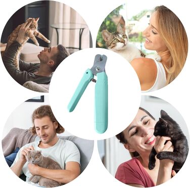 Ножиці для обрізання кігтів собак та котів з LED-підсвічуванням | Безшумні, з захисним насадком та ергономічним дизайном | Для собак та котів будь-яких порід